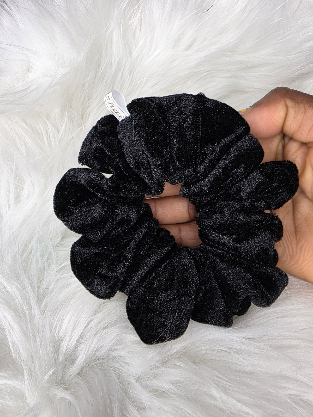 Onyx Black Velvet Scrunchie