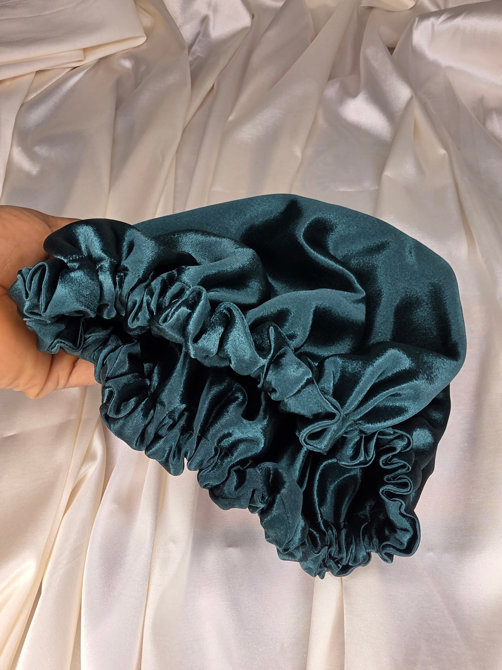 Emerald Satin Bonnet