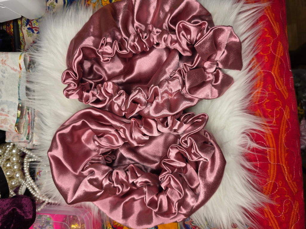Dusty Rose Satin Sleep Bonnet
