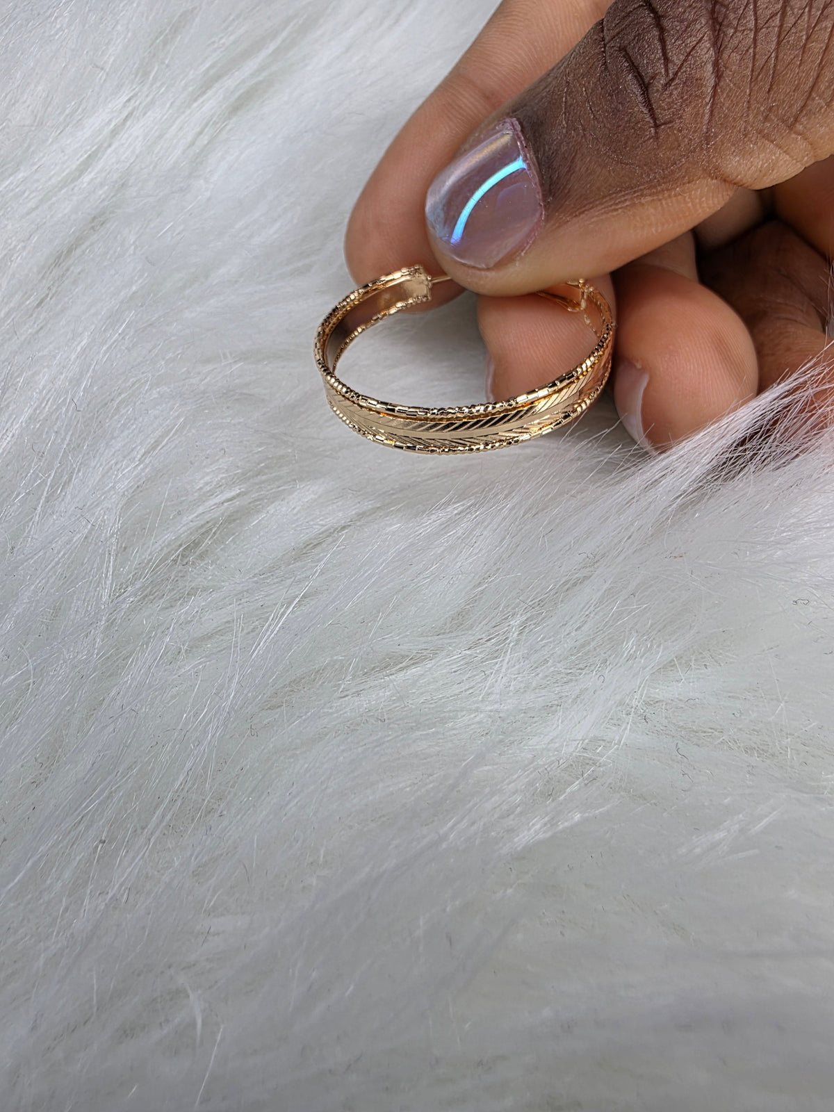 Gilded Ridge Huggie Earrings