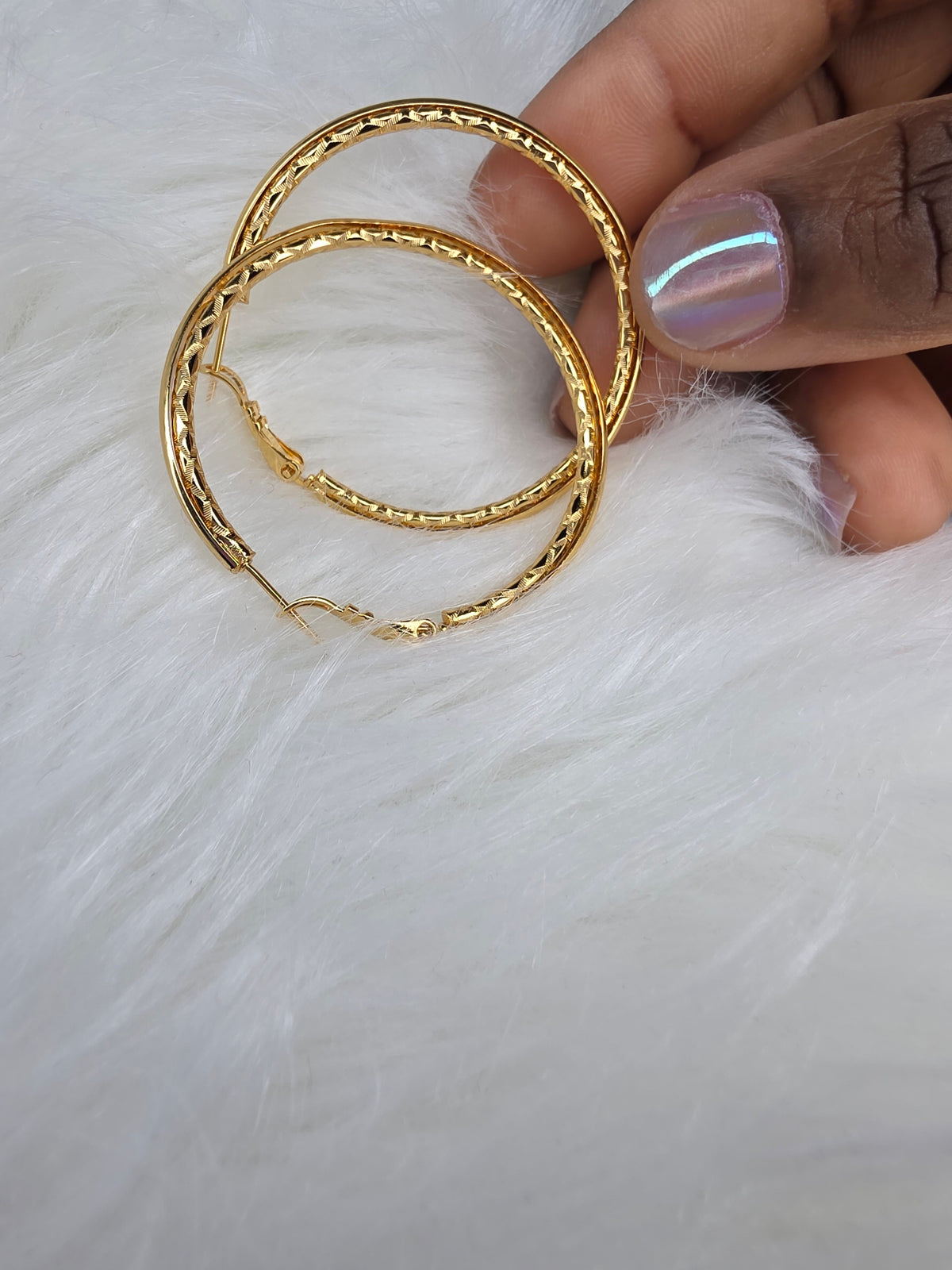 Greek Key Textured Hoops