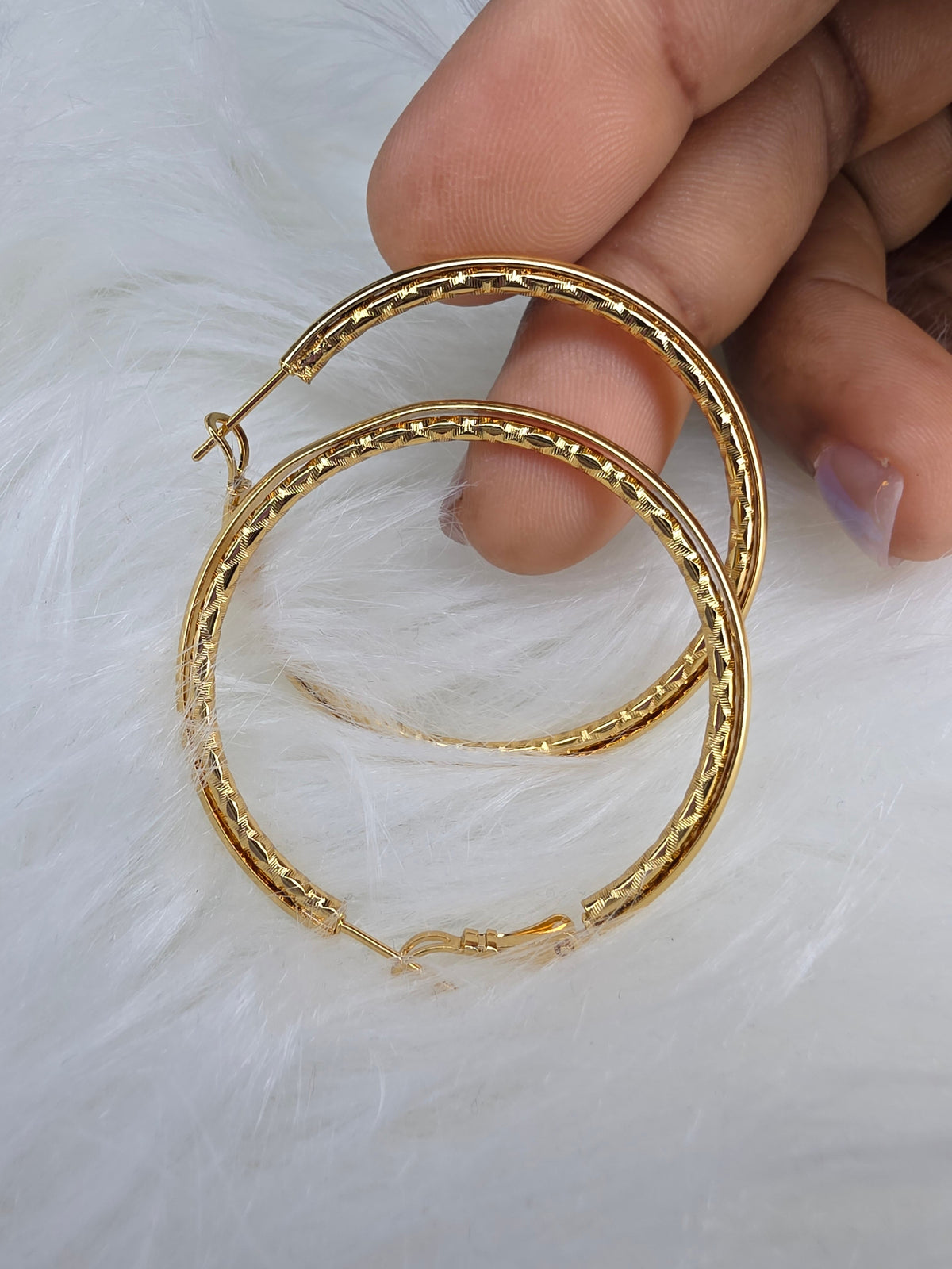 Greek Key Textured Hoops