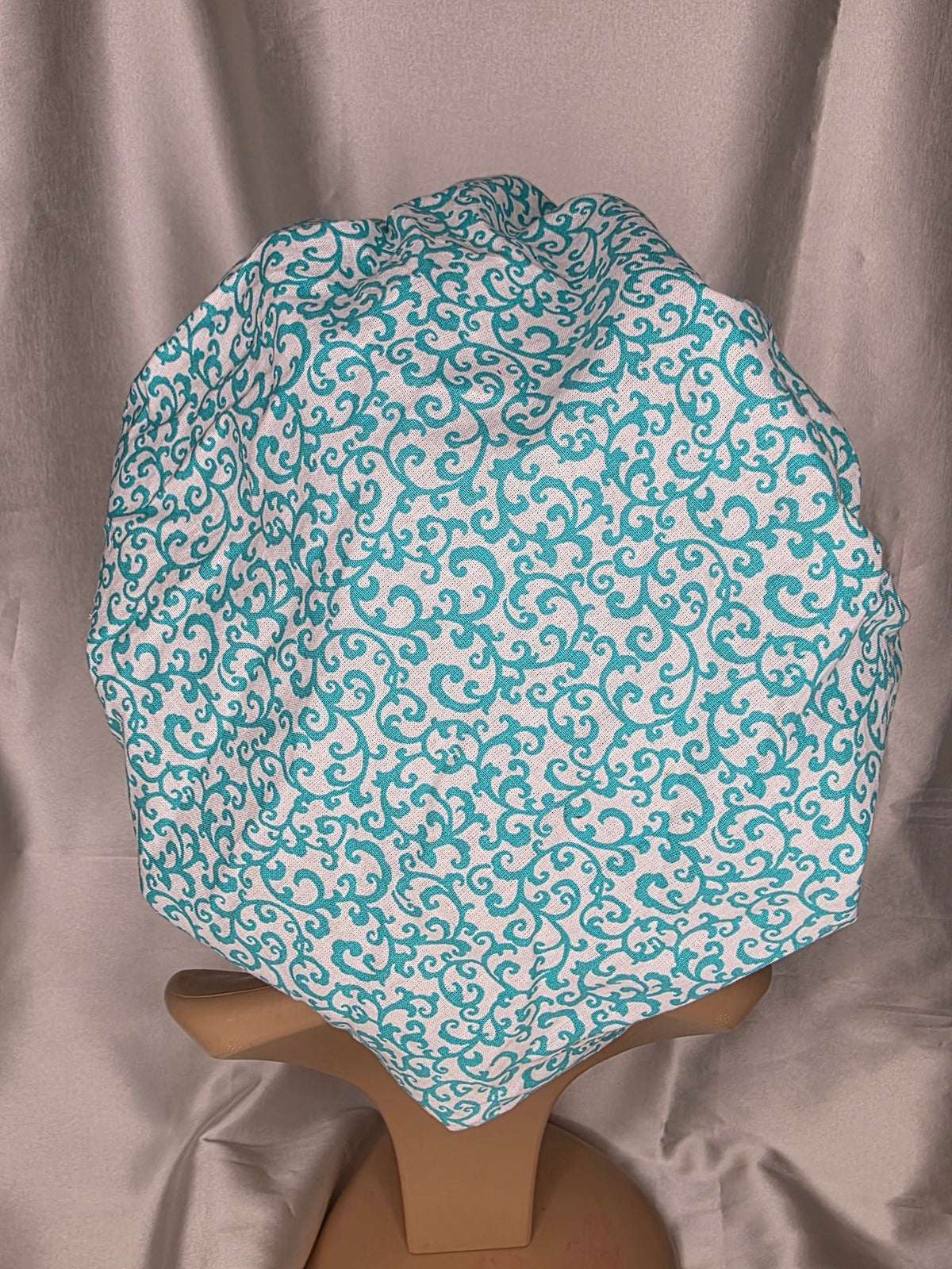 Sky Blue Floral Silk Bonnet