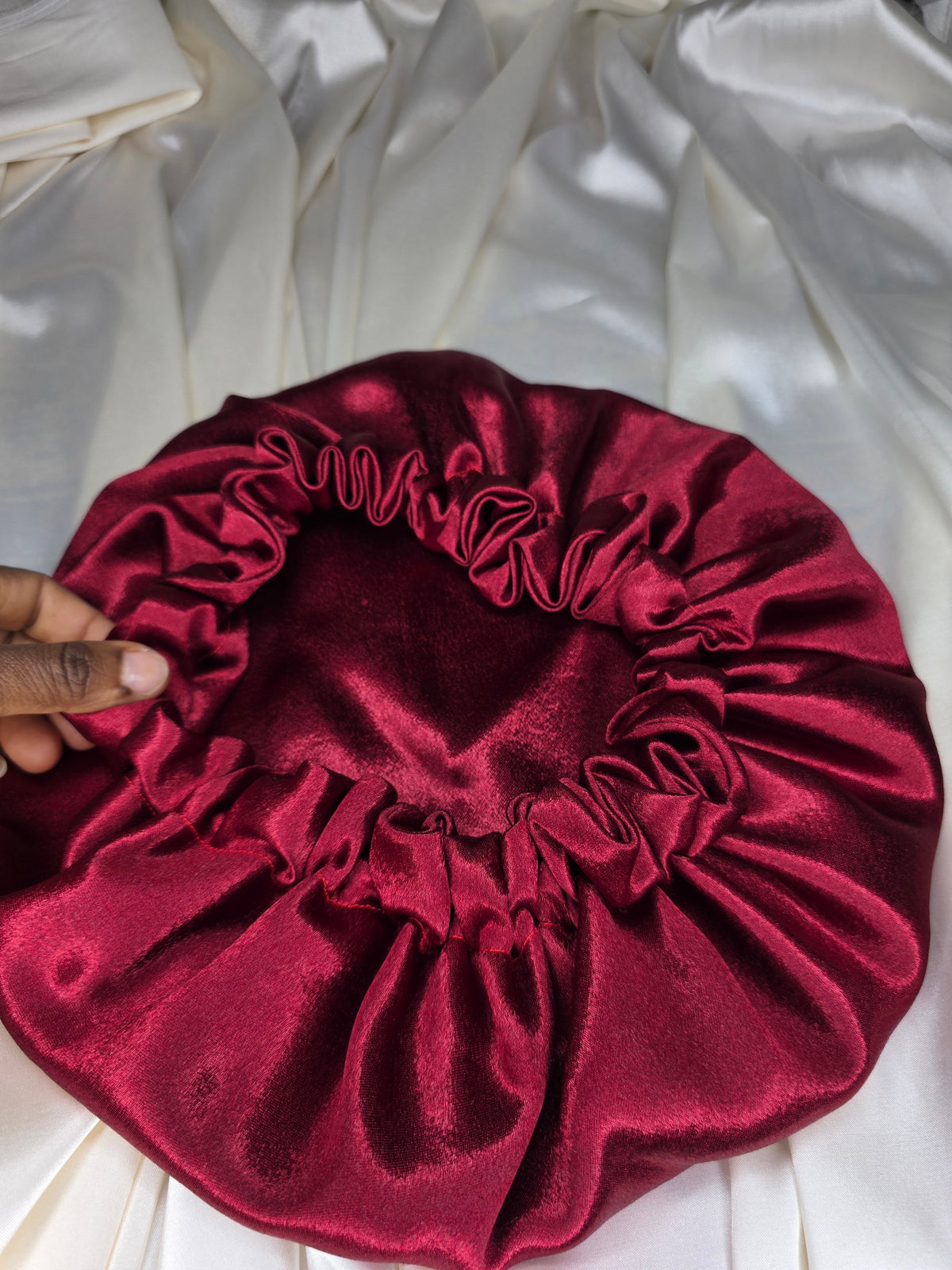 Teal Satin Bonnet