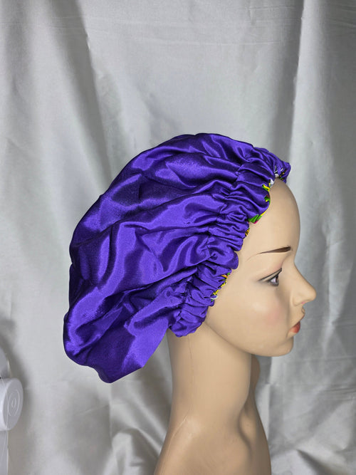 Ankara & Royal Purple Reversible Bonnet
