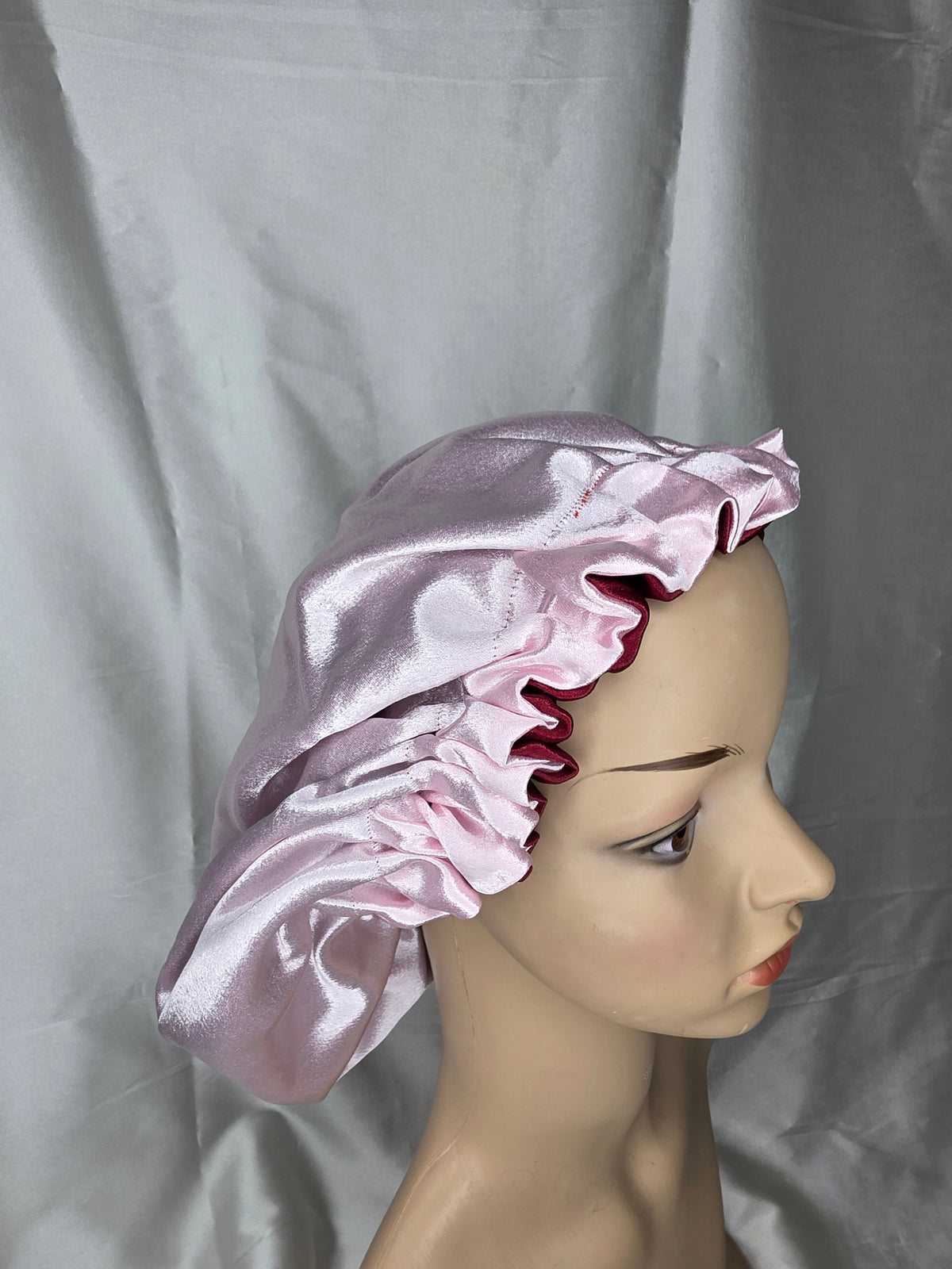 Blush Pink & Scarlet Reversible Bonnet