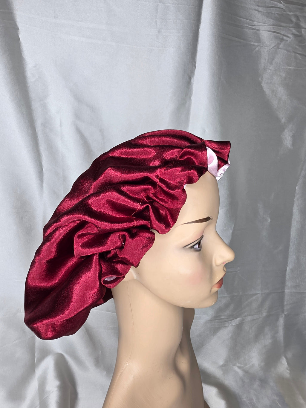 Blush Pink & Scarlet Reversible Bonnet