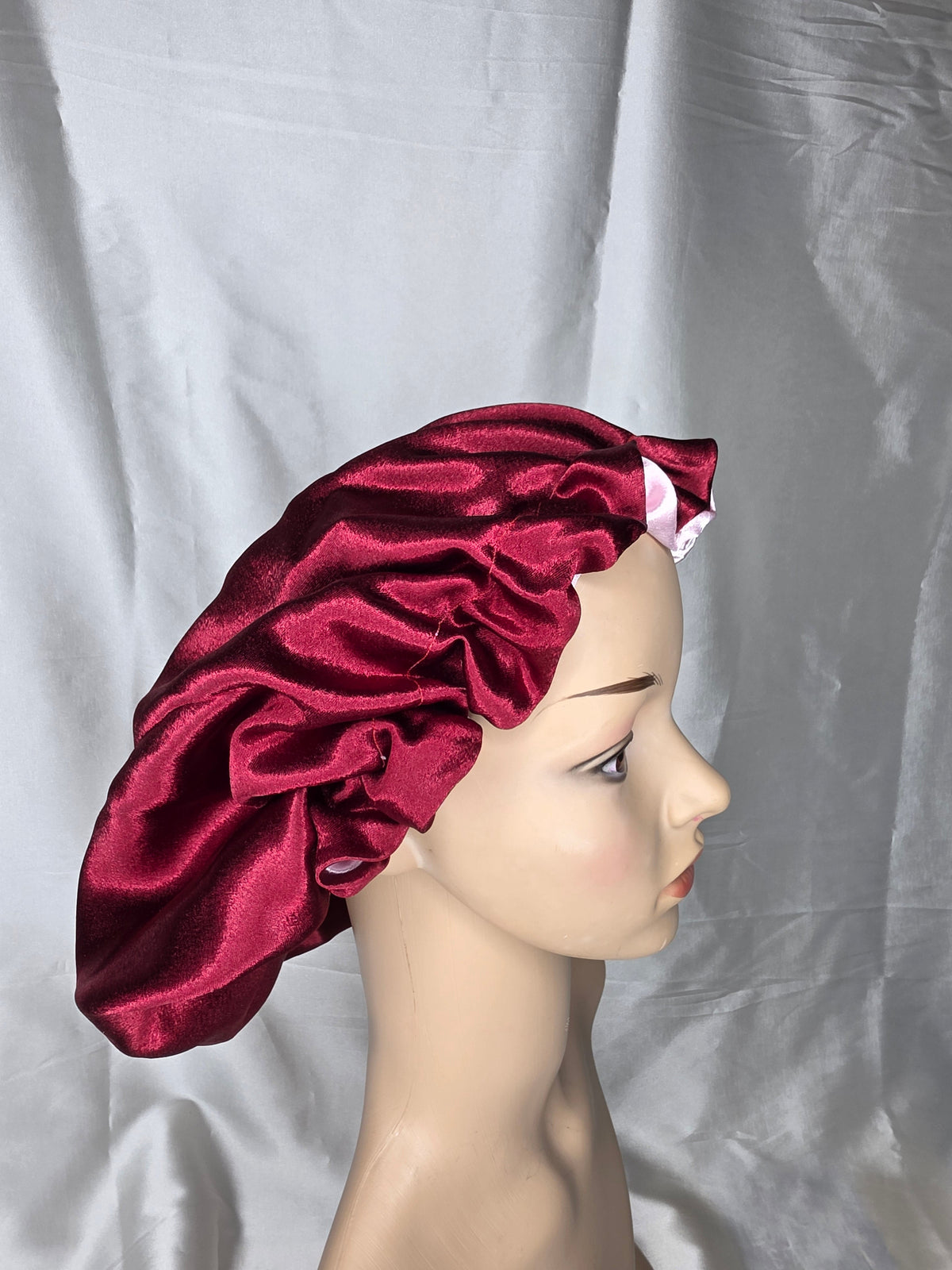 Blush Pink & Scarlet Reversible Bonnet