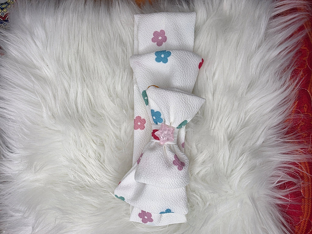 Floral Bow Waffle-Knit Headband Set