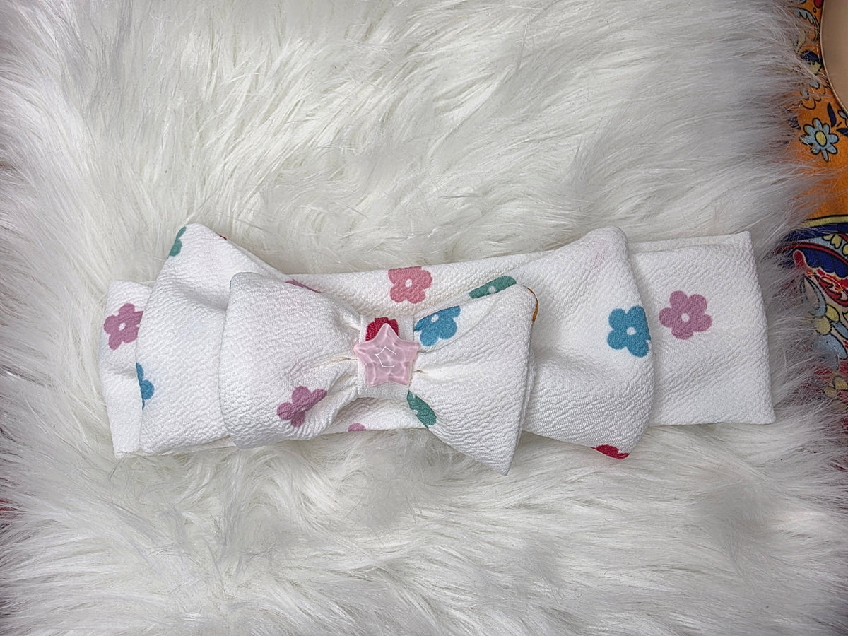 Floral Bow Waffle-Knit Headband Set