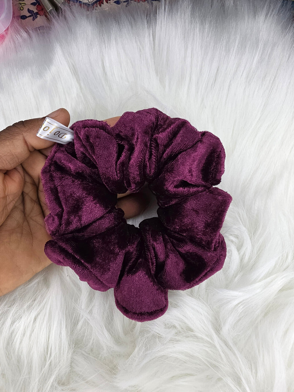 Deep Plum Velvet Scrunchie